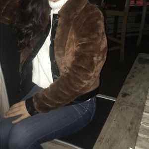 Adorable fuzzy faux fur coat!